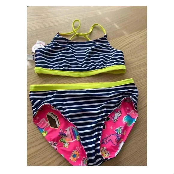 🆕Justice Reversible Swimsuit Girl  Size 18🆕 - Picture 3 of 7